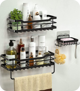 Elevate Shower Organization with a Sleek Design in Stainless Steel Shower Caddy