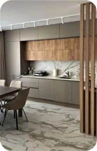 Elegant Materials and Finishes in Minimalistic Straight-Line Kitchens