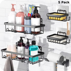 Safe and Secure Storage for Shower Items in Stainless Steel Shower Caddy