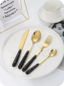 Copper + Black Marble Cheese Knives in Nifty Kitchen Accessories