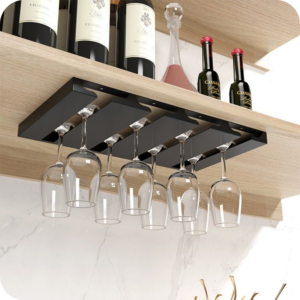 Under-Cabinet Wine Glass Holders in Effortless Cooking and Organizing