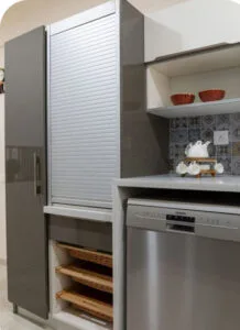 Consider the Material Options modular kitchen shutters