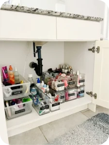 Organization and Decluttering modern bathroom cabinets