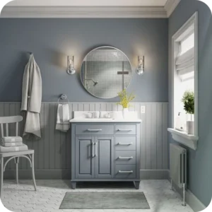 Chic and Modern Gray Tones in bathroom vanity color