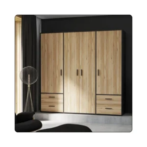 wooden and stainless steel wardrobes