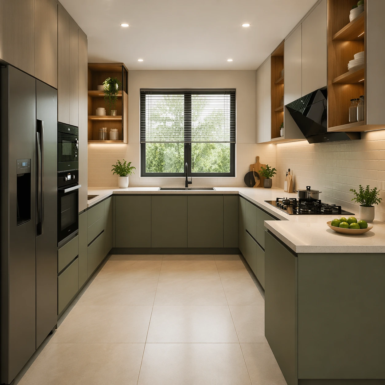 G shape Modular kitchen
