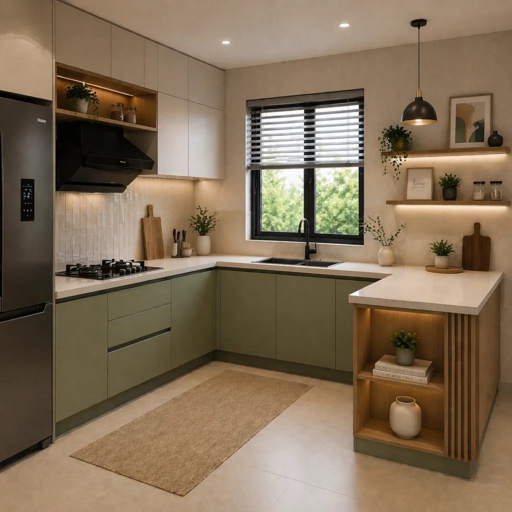 L shape kitchen