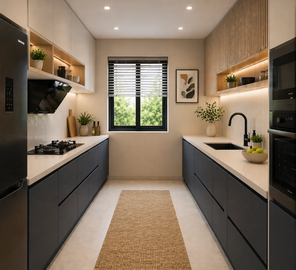 parallel shape kitchen
